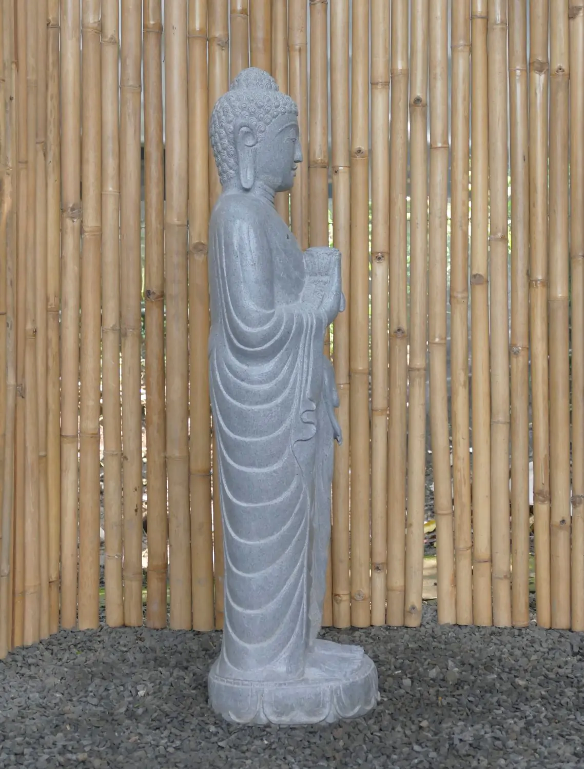  Product image 5 of the product “Standing Buddha with Lotus Flower, ca. 120 cm H ”